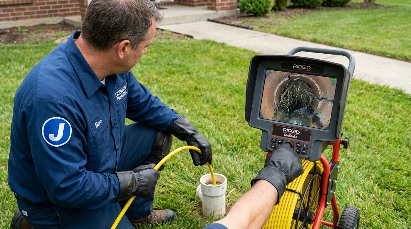 Sewer camera inspection being performed by Johns Plumbing LLC in Watervliet